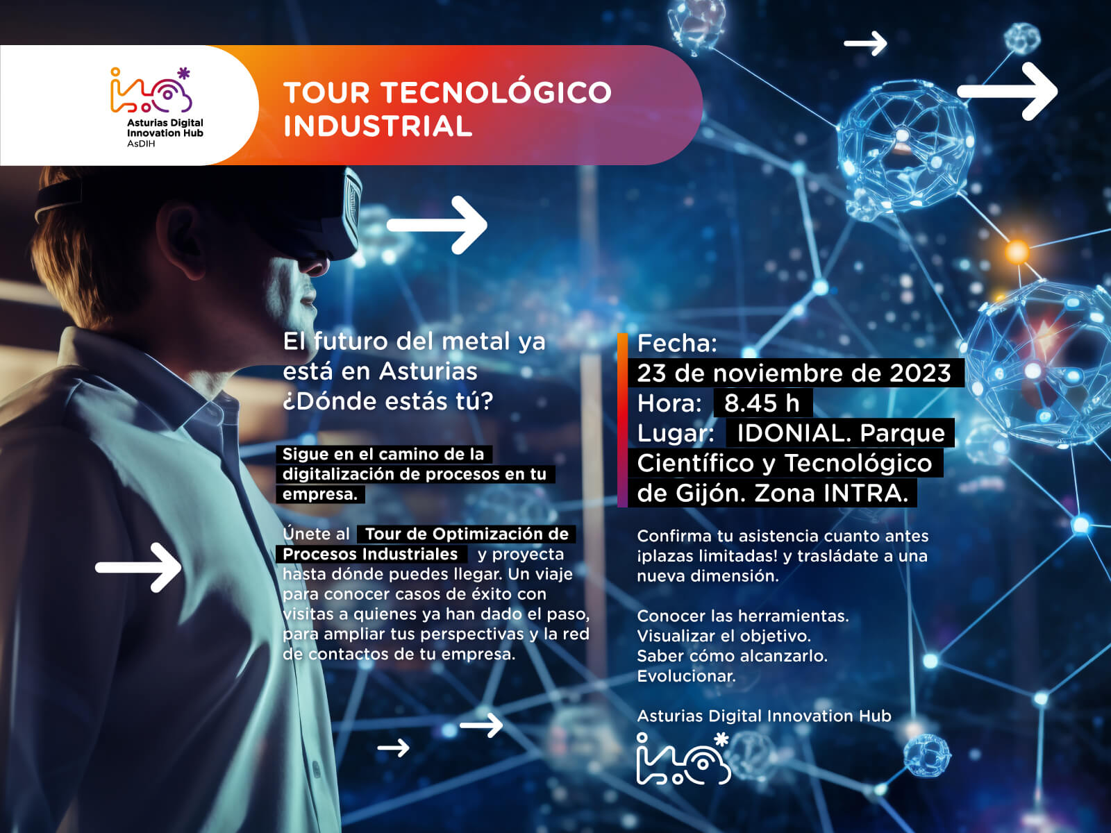 Tour tecnológico Aplicaciones para la optimización de procesos industriales para la industria del metal: Gemelo digital y tecnologías inmersivas