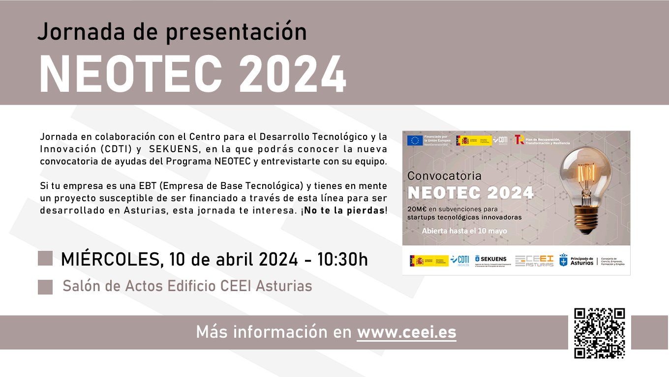 Jornada de presentación del Programa NEOTEC 2024 del CDTI